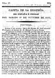 Portada:Núm. 87, 27 de octubre de 1810