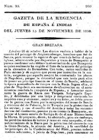 Portada:Núm. 95, 15 de noviembre de 1810