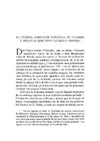 Portada:La primera colección española de cuadros y estatuas que tuvo catálogo impreso / F. J. Sánchez Cantón