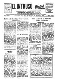 Portada:Diario Joco-serio netamente independiente. Tomo XXVI, núm. 2297, miércoles 7 de noviembre de 1928