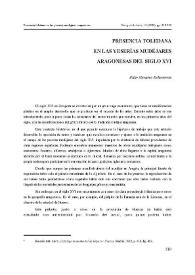 Portada:Presencia toledana en las yeserías mudéjares aragonesas del siglo XVI / Pilar Navarro Echeverría