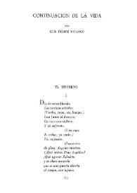 Portada:Continuación de la vida / por Luis Felipe Vivanco