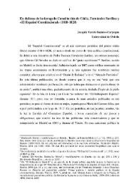 Portada:En defensa de la derogada Constitución de Cádiz. Fernando Sardino y "El Español constitucional" (1818-1820) / Joaquín Varela Suanzes-Carpegna