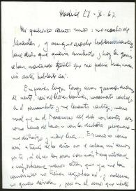 Portada:Carta de Asunción Balaguer a Francisco Rabal. Madrid, 28 de octubre de 1967