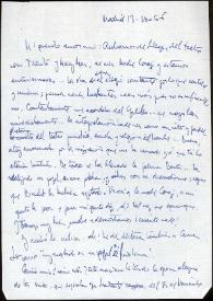 Portada:Carta de Asunción Balaguer a Francisco Rabal. Madrid, 18 de noviembre de 1966
