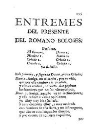 Portada:Entremes del presente del romano boloñes