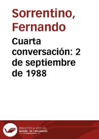 Portada:Cuarta conversación: 2 de septiembre de 1988 / Fernando Sorrentino