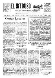 Portada:Diario Joco-serio netamente independiente. Tomo XXVII, núm. 2695, sábado 22 de febrero de 1930