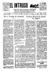 Portada:Diario Joco-serio netamente independiente. Tomo XXVIII, núm. 2708, domingo 9 de marzo de 1930
