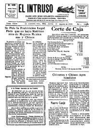 Portada:Diario Joco-serio netamente independiente. Tomo XXIX, núm. 2840, jueves 14 de agosto de 1930