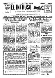 Portada:Diario Joco-serio netamente independiente. Tomo XXX, núm. 2902, martes 27 de octubre de 1930 [sic]