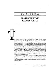 Portada:Les perplexitats de Joan Fuster / Eulàlia Duran