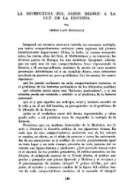 Portada:La estructura del saber médico a la luz de la historia / por Pedro Laín Entralgo