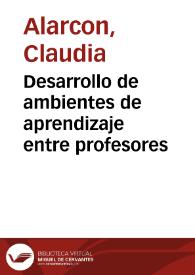 Portada:Desarrollo de ambientes de aprendizaje entre profesores