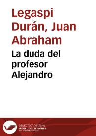 Portada:La duda del profesor Alejandro