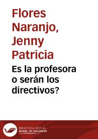 Portada:Es la profesora o serán los directivos?