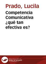 Portada:Competencia Comunicativa ¿qué tan efectiva es?