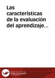 Portada:Las características de la evaluación del aprendizaje de los alumnos en los distintos programas que se ofrecen a través de la educación a distancia