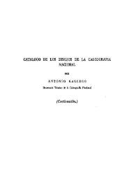 Portada:Catálogo de los dibujos de la Calcografía Nacional (Continuación) / por Antonio Gallego