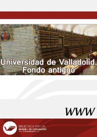 Portada:Fondo Antiguo. Universidad de Valladolid