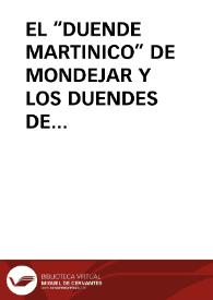 Portada:EL “DUENDE MARTINICO” DE MONDEJAR Y LOS DUENDES DE BERNINCHES (GUADALAJARA) / Lopez De Los Mozos, José Ramón