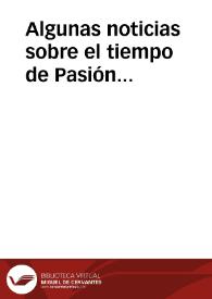 Portada:Algunas noticias sobre el tiempo de Pasión Tradicional: El caso concreto de Medina del Campo / Sanchez Del Barrio, Antonio