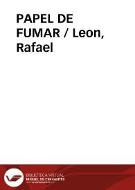 Portada:PAPEL DE FUMAR / Leon, Rafael