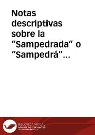 Portada:Notas descriptivas sobre la “Sampedrada” o “Sampedrá” de Budia (Guadalajara) / Lopez De Los Mozos, José Ramón