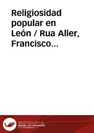 Portada:Religiosidad popular en León / Rua Aller, Francisco Javier / CASADO LOBATO