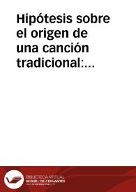 Portada:Hipótesis sobre el origen de una canción tradicional: La Jardinera / CastaÑar, Fulgencio