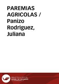 Portada:PAREMIAS AGRICOLAS / Panizo Rodriguez, Juliana