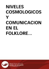 Portada:NIVELES COSMOLOGICOS Y COMUNICACION EN EL FOLKLORE COREOGRAFICO RIOJANO / Quijera Perez, José Antonio