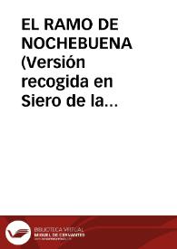 Portada:EL RAMO DE NOCHEBUENA (Versión recogida en Siero de la Reina, zona noreste de León) / Fuente Fernandez, Francisco Javier