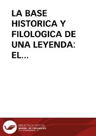 Portada:LA BASE HISTORICA Y FILOLOGICA DE UNA LEYENDA: EL TESORO JUDÍO DE LA CANDAMIA (LEÓN) / Martinez Angel, Lorenzo