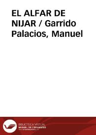 Portada:EL ALFAR DE NIJAR / Garrido Palacios, Manuel