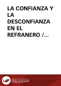 Portada:LA CONFIANZA Y LA DESCONFIANZA EN EL REFRANERO / Panizo Rodriguez, Juliana