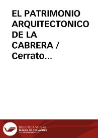 Portada:EL PATRIMONIO ARQUITECTONICO DE LA CABRERA / Cerrato Alvarez, Ángel / ORTEGA