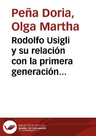 Portada:Rodolfo Usigli y su relación con la primera generación de dramaturgas mexicanas / Olga Marta Peña Doria