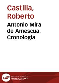 Portada:Antonio Mira de Amescua. Cronología / Roberto Castilla Pérez