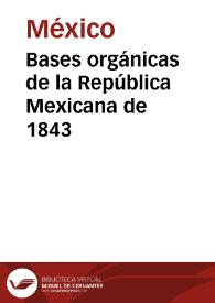 Portada:Bases orgánicas de la República Mexicana de 1843