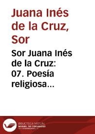 Portada:Sor Juana Inés de la Cruz: 07. Poesía religiosa concepción 1689, Villancicos