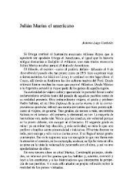 Portada:Julián Marías el americano / Antonio Largo Carballo 