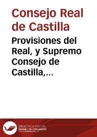 Portada:Provisiones del Real, y Supremo Consejo de Castilla, expedidas este presente año de MDCCLXIX sobre el numero, calidad, duracion de los actos literarios, y argumentos, que ha de haber cada curso ... dirigidas a la Universidad de Salamanca ...