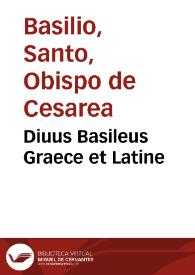Portada:Diuus Basileus Graece et Latine