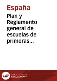 Portada:Plan y Reglamento general de escuelas de primeras letras