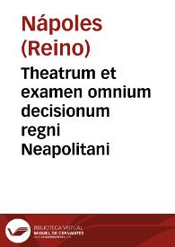 Portada:Theatrum et examen omnium decisionum regni Neapolitani