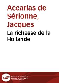 Portada:La richesse de la Hollande