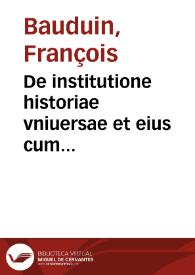 Portada:De institutione historiae vniuersae et eius cum iurisprudentia coniunctione prolegomenon libri II