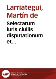 Portada:Selectarum iuris ciuilis disputationum et interpretationum libri octo