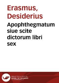Portada:Apophthegmatum siue scite dictorum libri sex